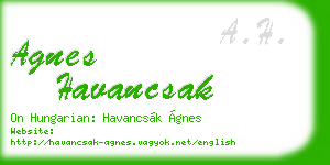 agnes havancsak business card