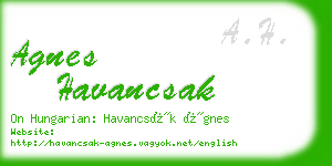 agnes havancsak business card